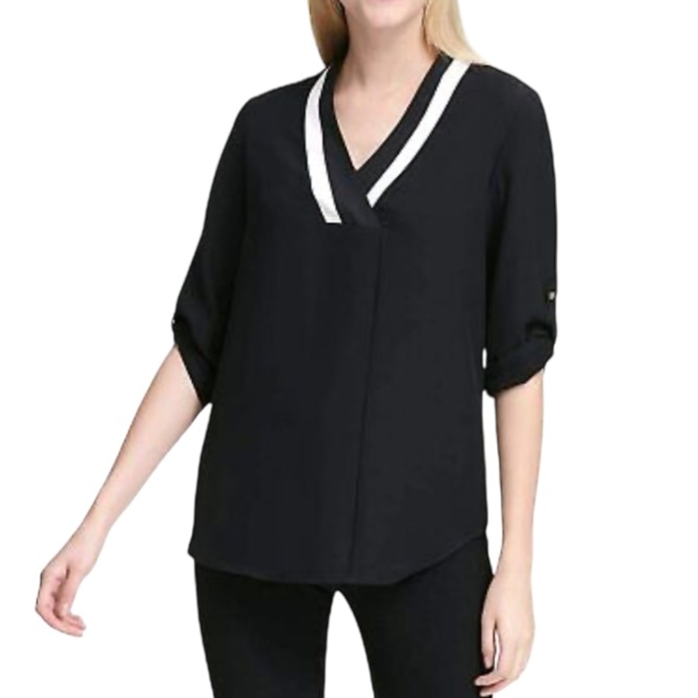 Calvin Klein Black and White Blouse
